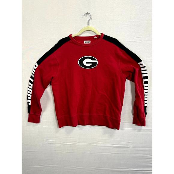 Tailgate Georgia Bulldog Sweatshirt Mens Large Red Black Long Sleeve Crew Neck - Picture 1 of 7